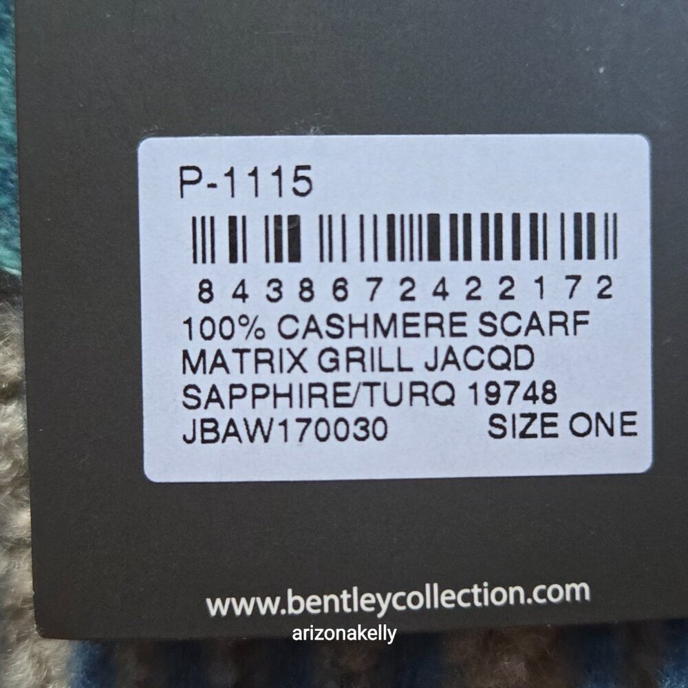 NWT Bentley Cashmere Scarf Blue - Picture 5 of 8